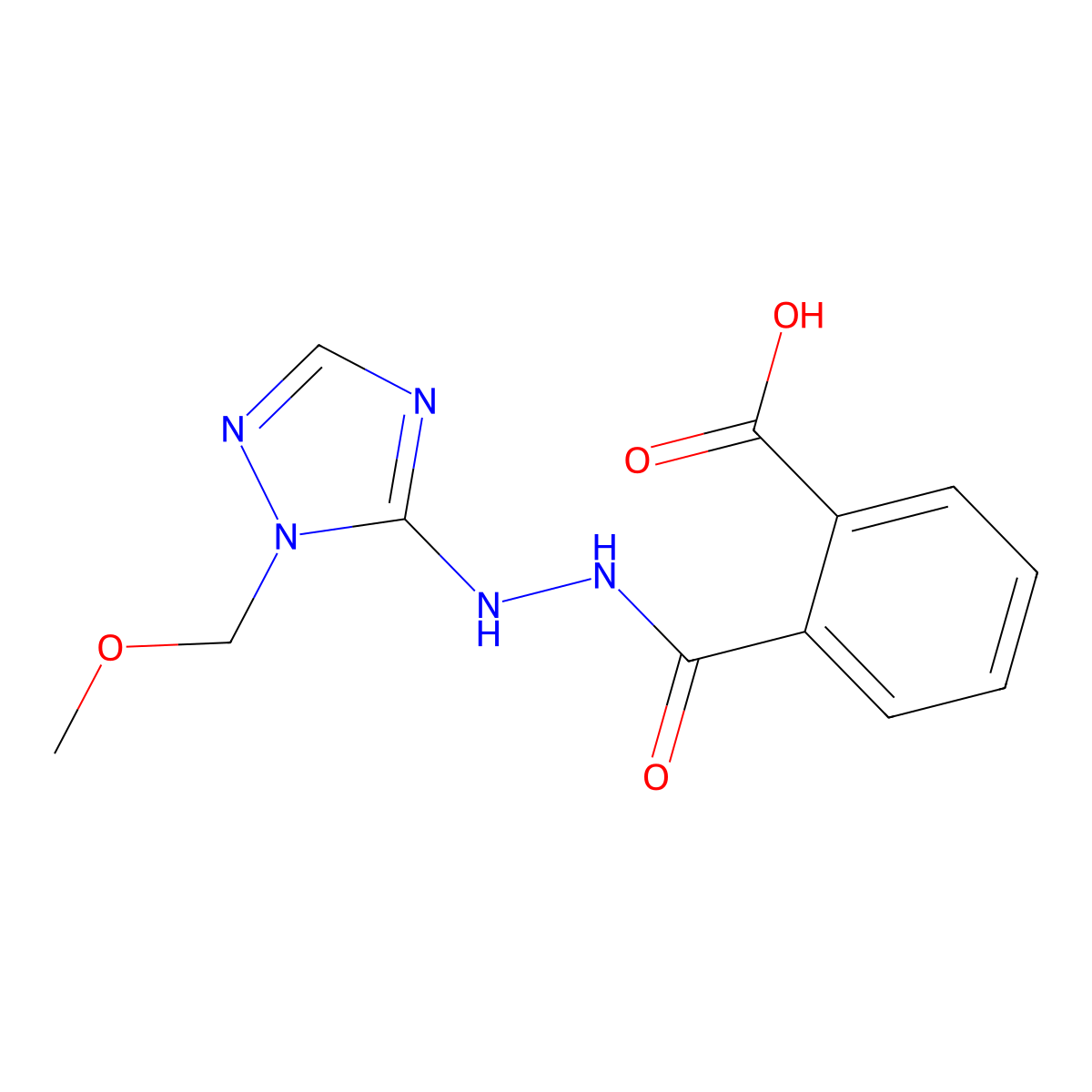 2-((2-[1-(Methoxymethyl)-1h-1,2,4-triazol-5-yl]hydrazino)carbonyl)benzoic acid molecular structure, CAS 2199407-49-1