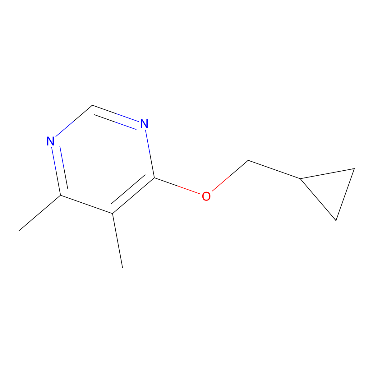 4-(Cyclopropylmethoxy)-5,6-dimethylpyrimidine molecular structure, CAS 2199416-73-2