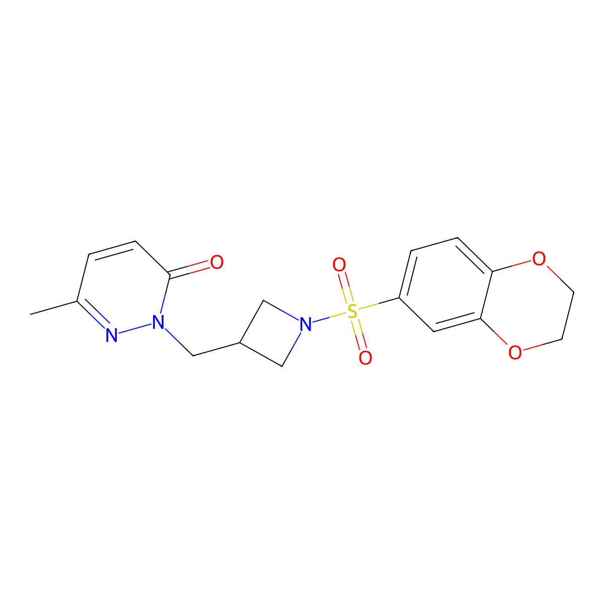 2-{[1-(2,3-Dihydro-1,4-benzodioxine-6-sulfonyl)azetidin-3-yl]methyl}-6-methyl-2,3-dihydropyridazin-3-one molecular structure, CAS 2199423-72-6