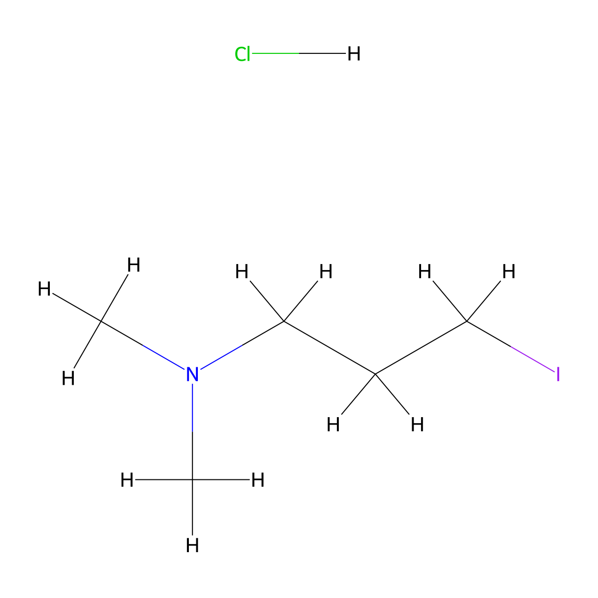 3-iodo-N,N-dimethylpropan-1-amine hydrochloride molecular structure, CAS 2199436-61-6