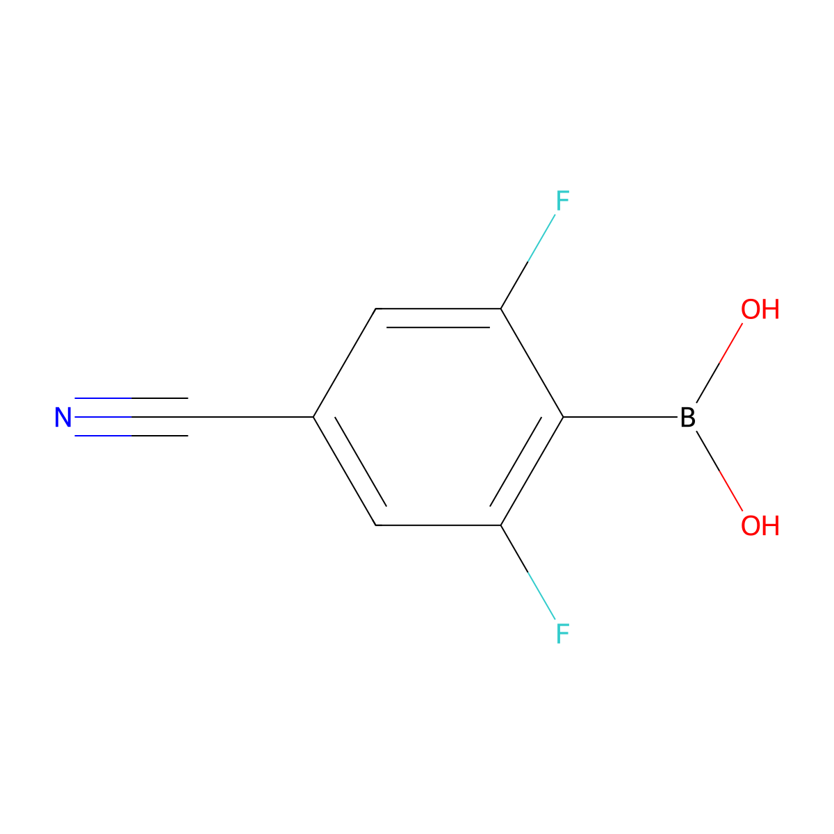 (4-Cyano-2,6-difluorophenyl)boronic acid molecular structure, CAS 2199440-52-1