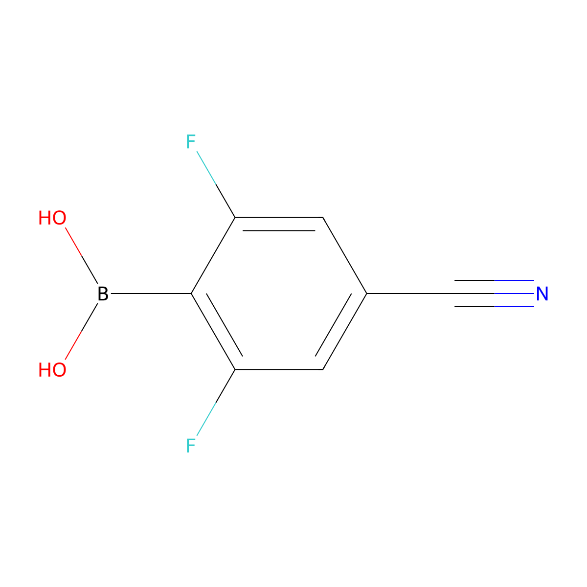 (4-Cyano-2,6-difluorophenyl)boronic acid molecular structure, CAS 2199440-52-1