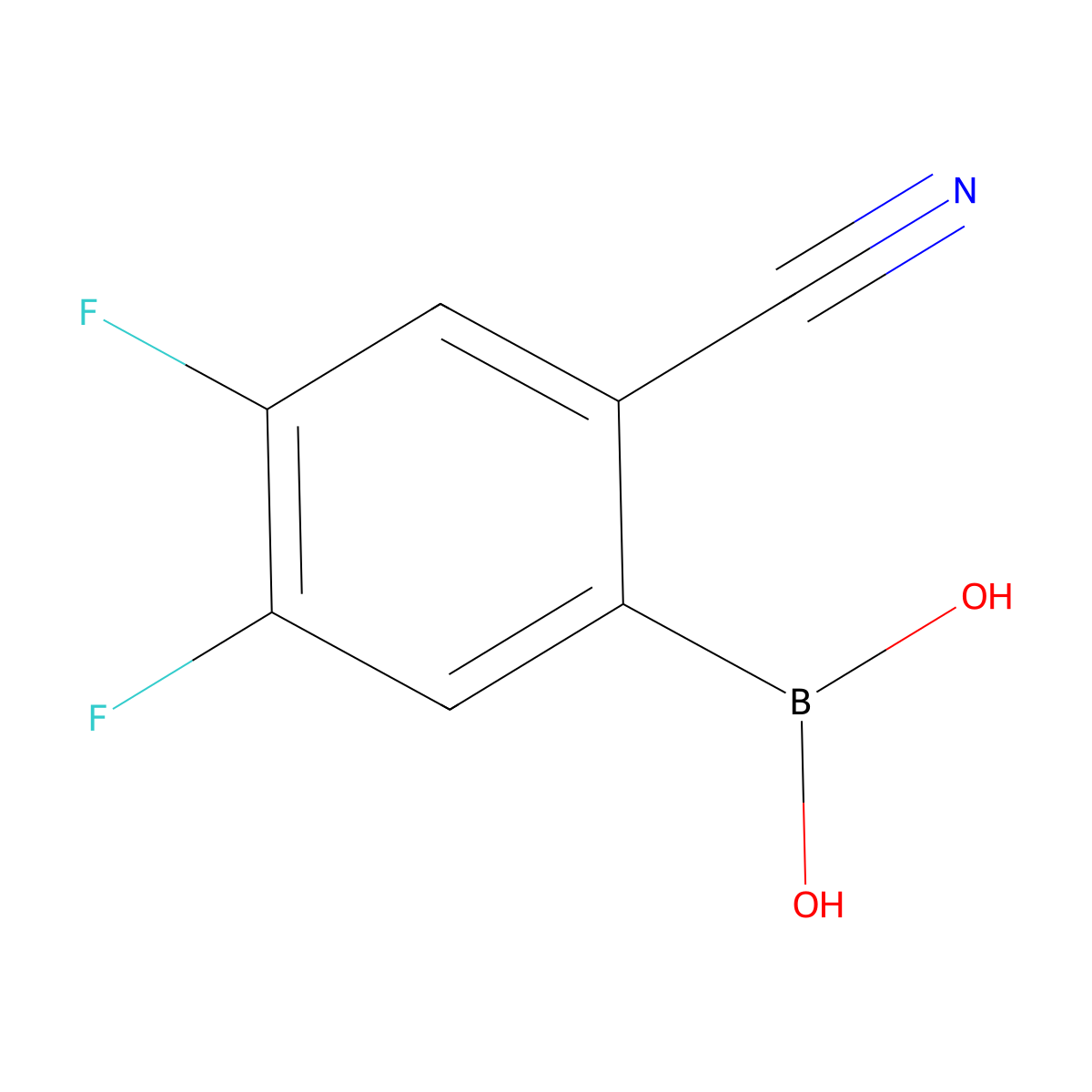 (2-Cyano-4,5-difluorophenyl)boronic acid molecular structure, CAS 2199440-55-4