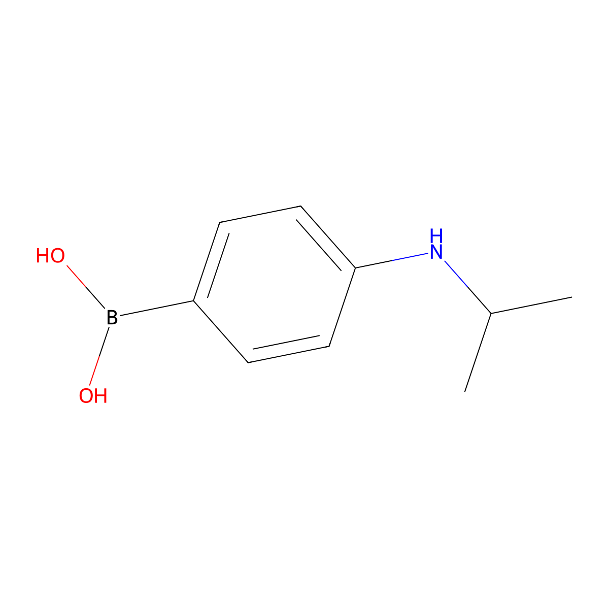 (4-(Isopropylamino)phenyl)boronic acid molecular structure, CAS 219945-56-9