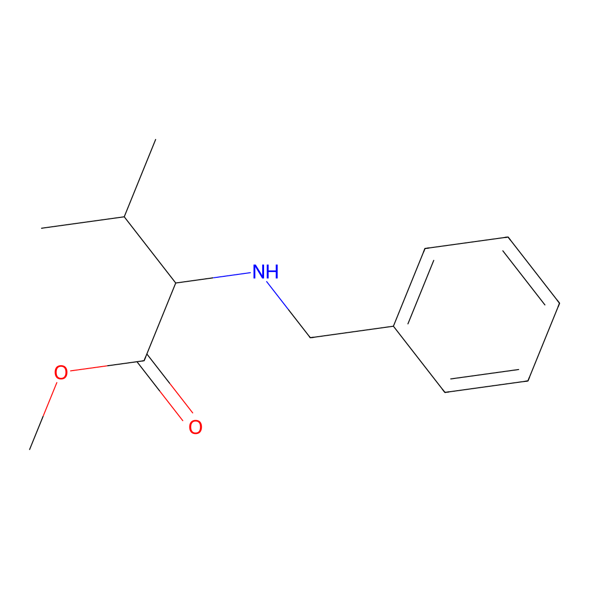 Methyl 2-(benzylamino)-3-methylbutanoate molecular structure, CAS 219946-45-9