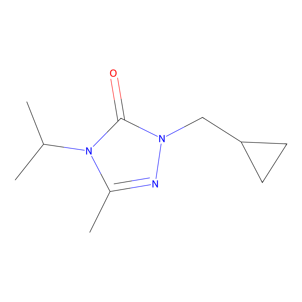 1-(cyclopropylmethyl)-3-methyl-4-(propan-2-yl)-4,5-dihydro-1H-1,2,4-triazol-5-one molecular structure, CAS 2199466-86-7