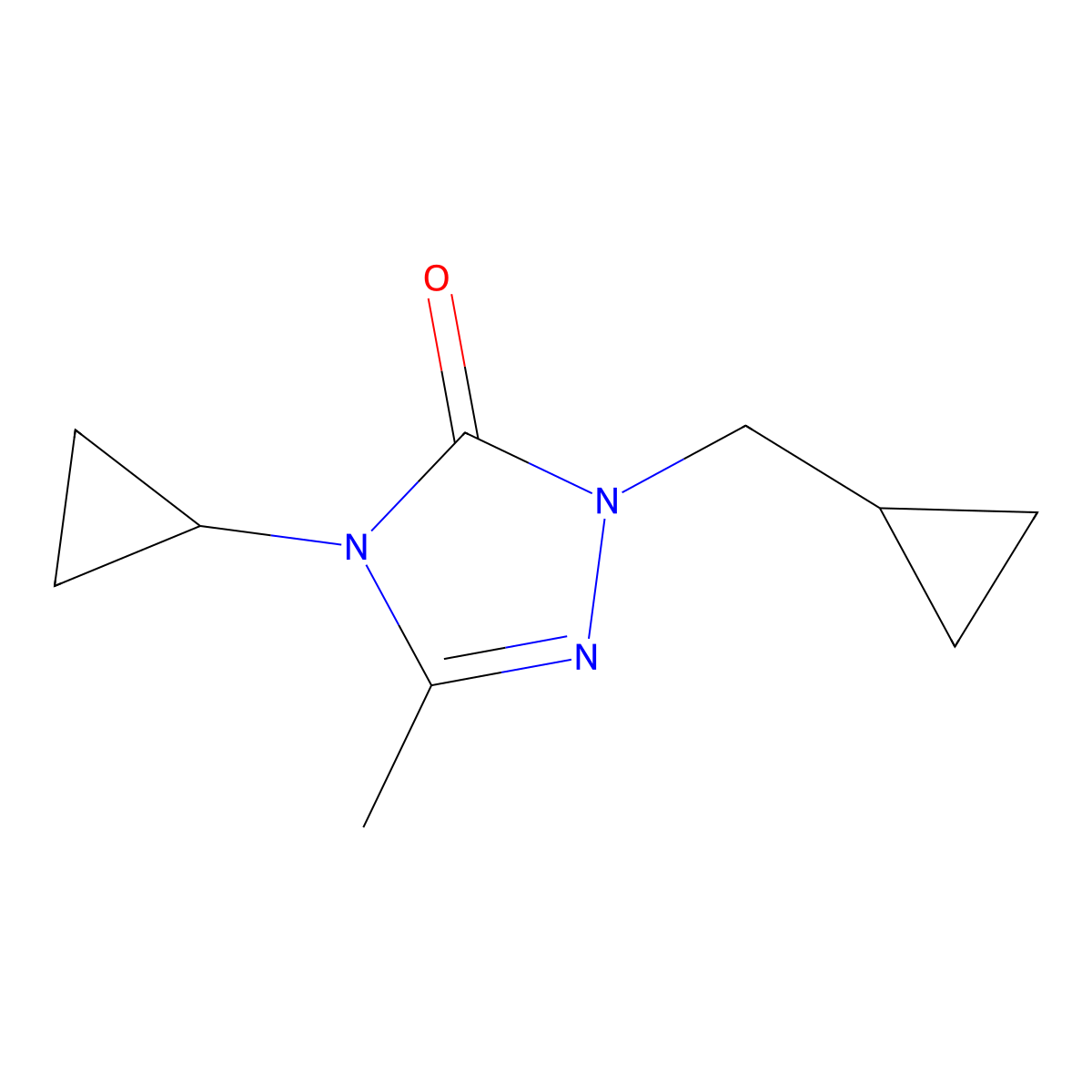 4-cyclopropyl-1-(cyclopropylmethyl)-3-methyl-4,5-dihydro-1H-1,2,4-triazol-5-one molecular structure, CAS 2199472-59-6