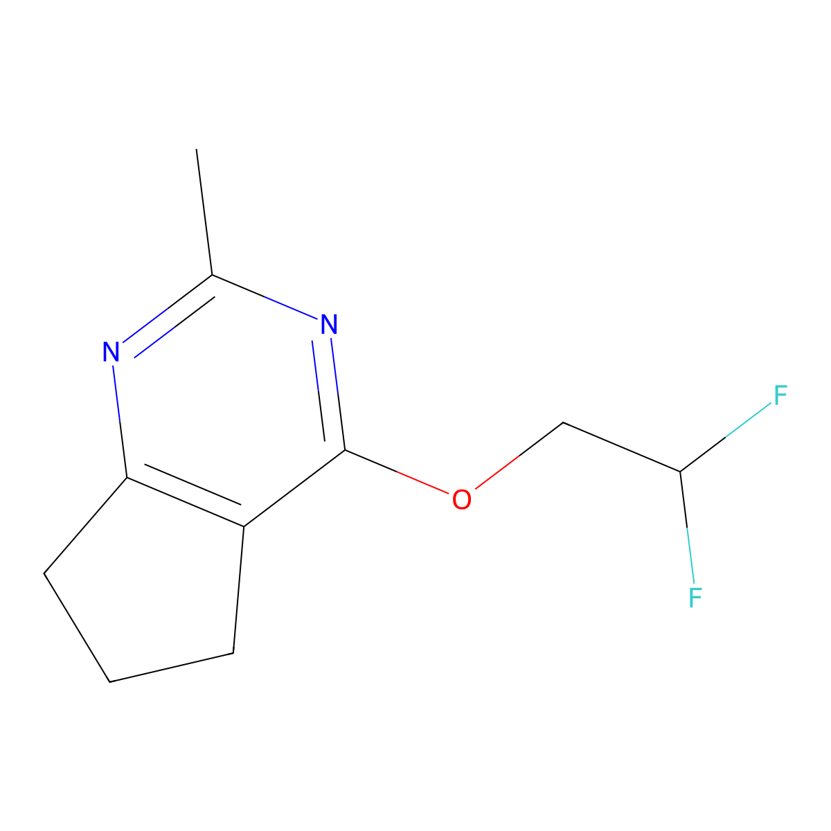4-(2,2-difluoroethoxy)-2-methyl-5H,6H,7H-cyclopenta[d]pyrimidine molecular structure, CAS 2199474-11-6
