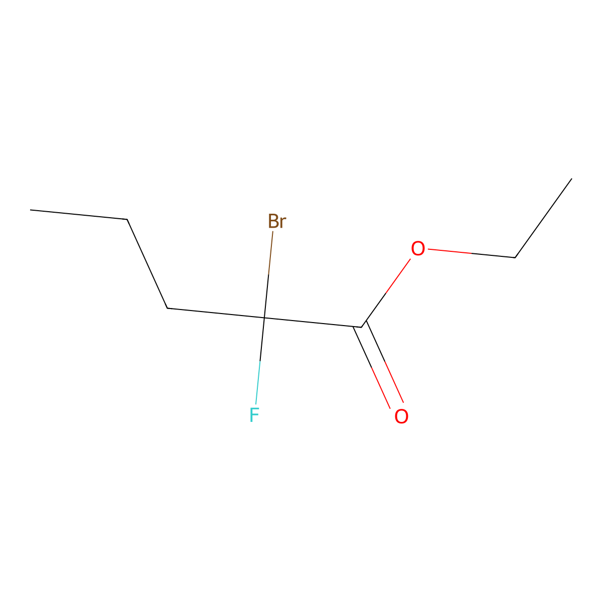 Ethyl 2-bromo-2-fluoropentanoate molecular structure, CAS 2199477-98-8