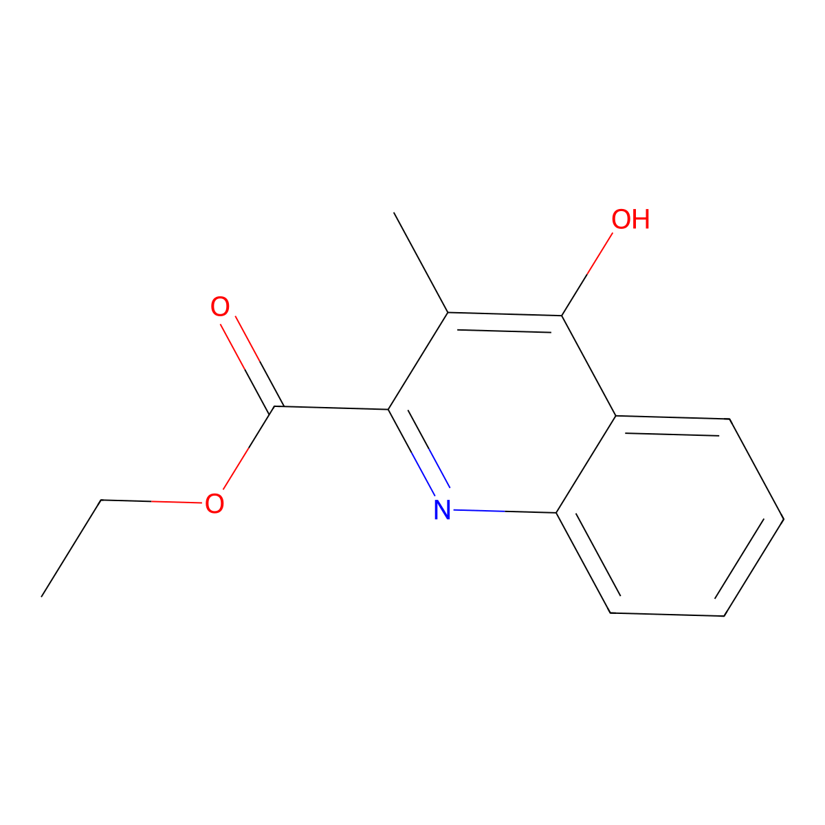 Ethyl 3-methyl-4-oxo-1,4-dihydroquinoline-2-carboxylate molecular structure, CAS 219949-95-8