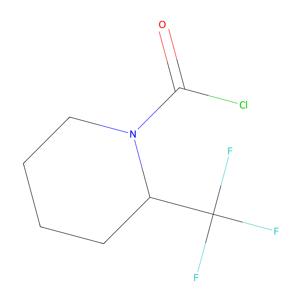 2-(Trifluoromethyl)piperidine-1-carbonyl chloride molecular structure, CAS 2199498-35-4
