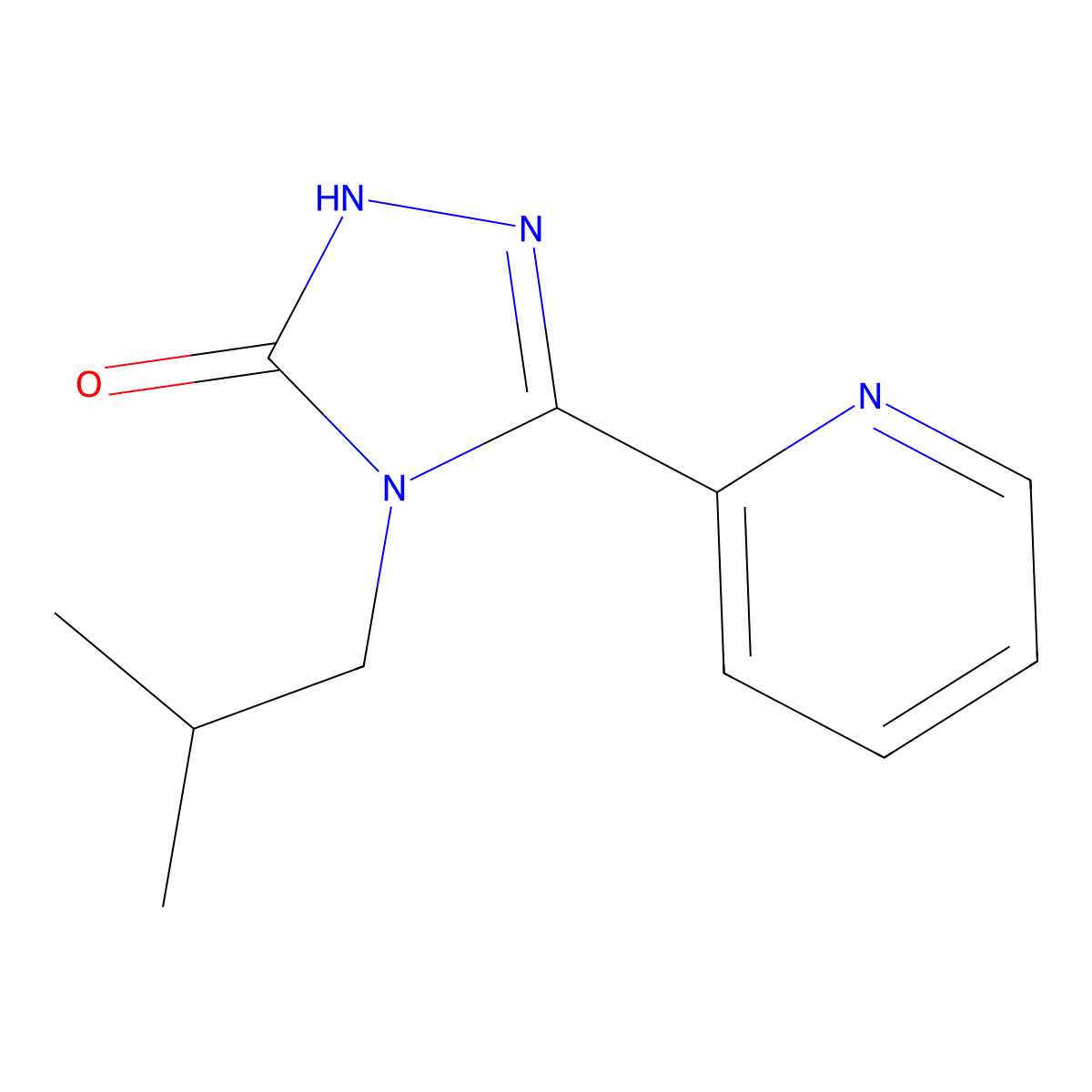 4-(2-methylpropyl)-3-(pyridin-2-yl)-4,5-dihydro-1H-1,2,4-triazol-5-one molecular structure, CAS 2199509-49-2