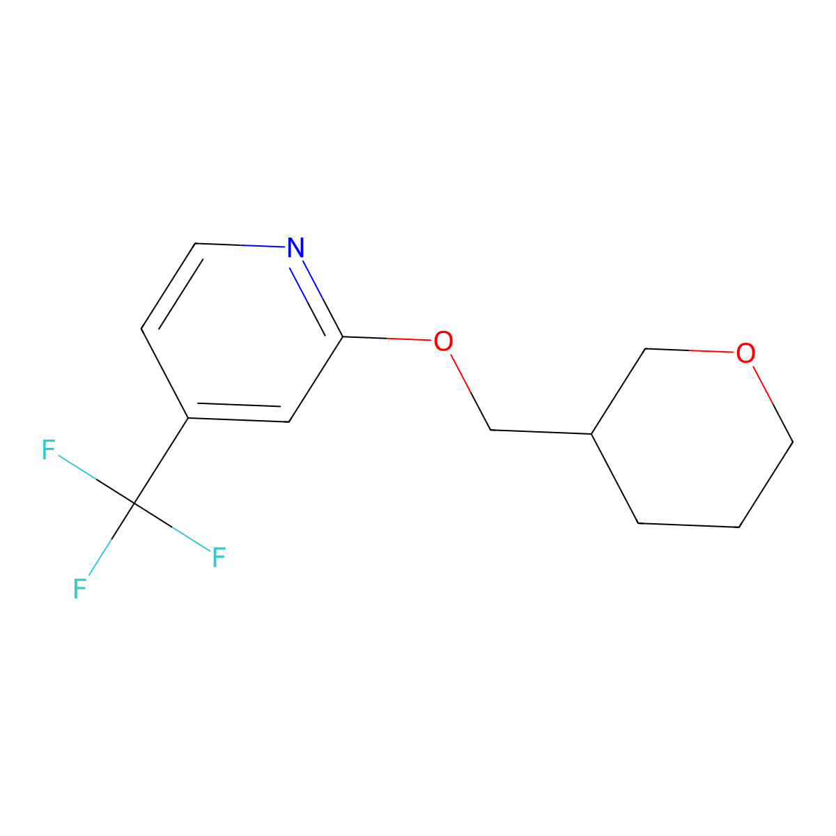 2-[(Oxan-3-yl)methoxy]-4-(trifluoromethyl)pyridine molecular structure, CAS 2199510-39-7