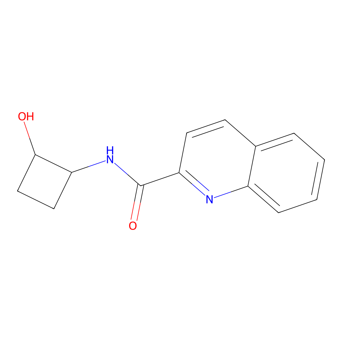 N-(2-hydroxycyclobutyl)quinoline-2-carboxamide molecular structure, CAS 2199517-17-2