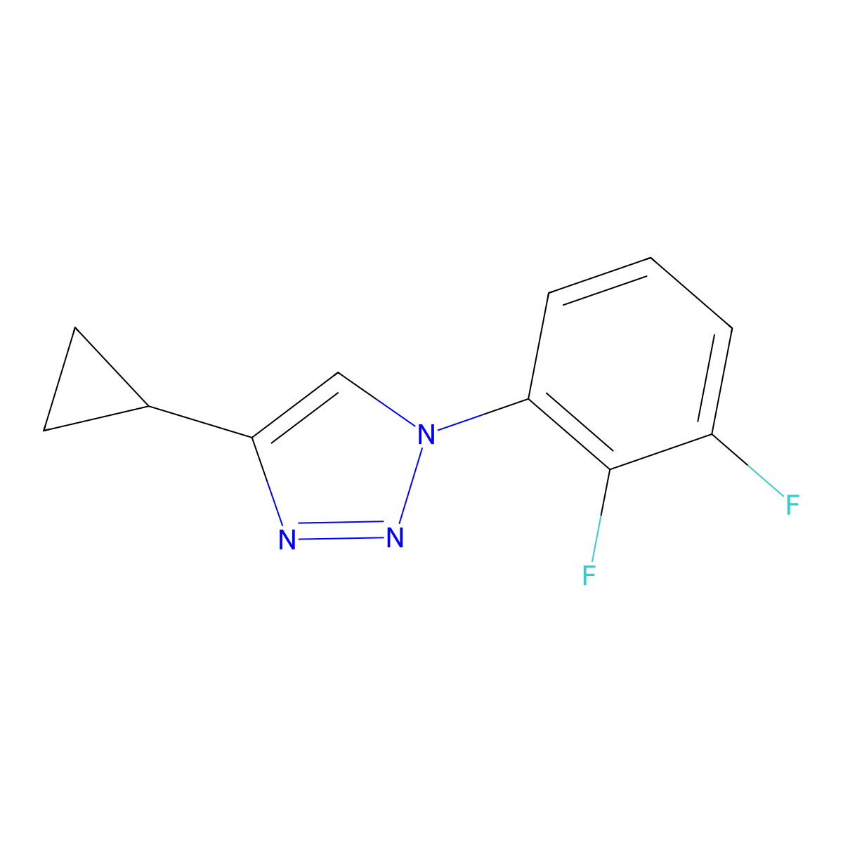 4-cyclopropyl-1-(2,3-difluorophenyl)-1H-1,2,3-triazole molecular structure, CAS 2199518-79-9