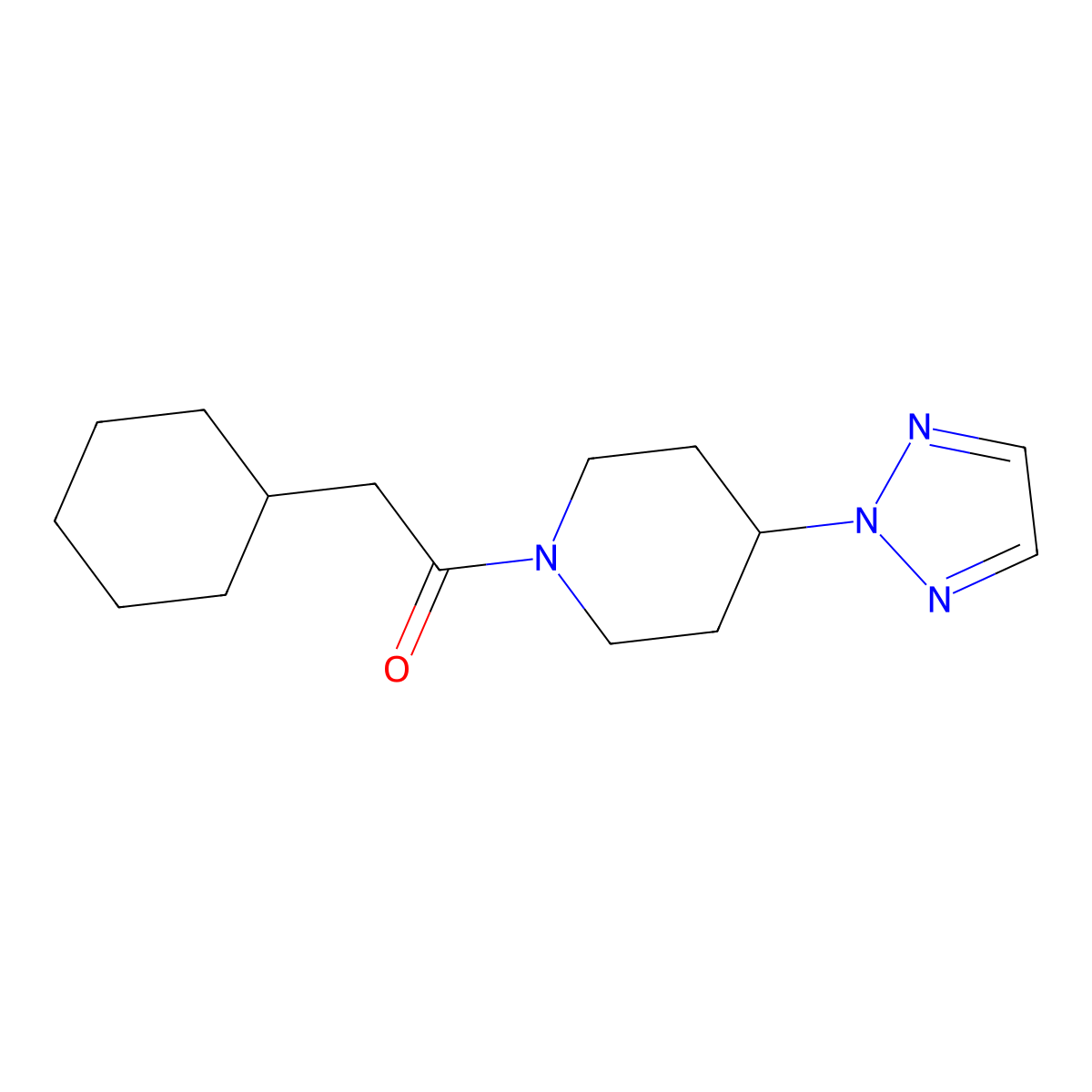 1-(4-(2H-1,2,3-triazol-2-yl)piperidin-1-yl)-2-cyclohexylethanone molecular structure, CAS 2199520-28-8