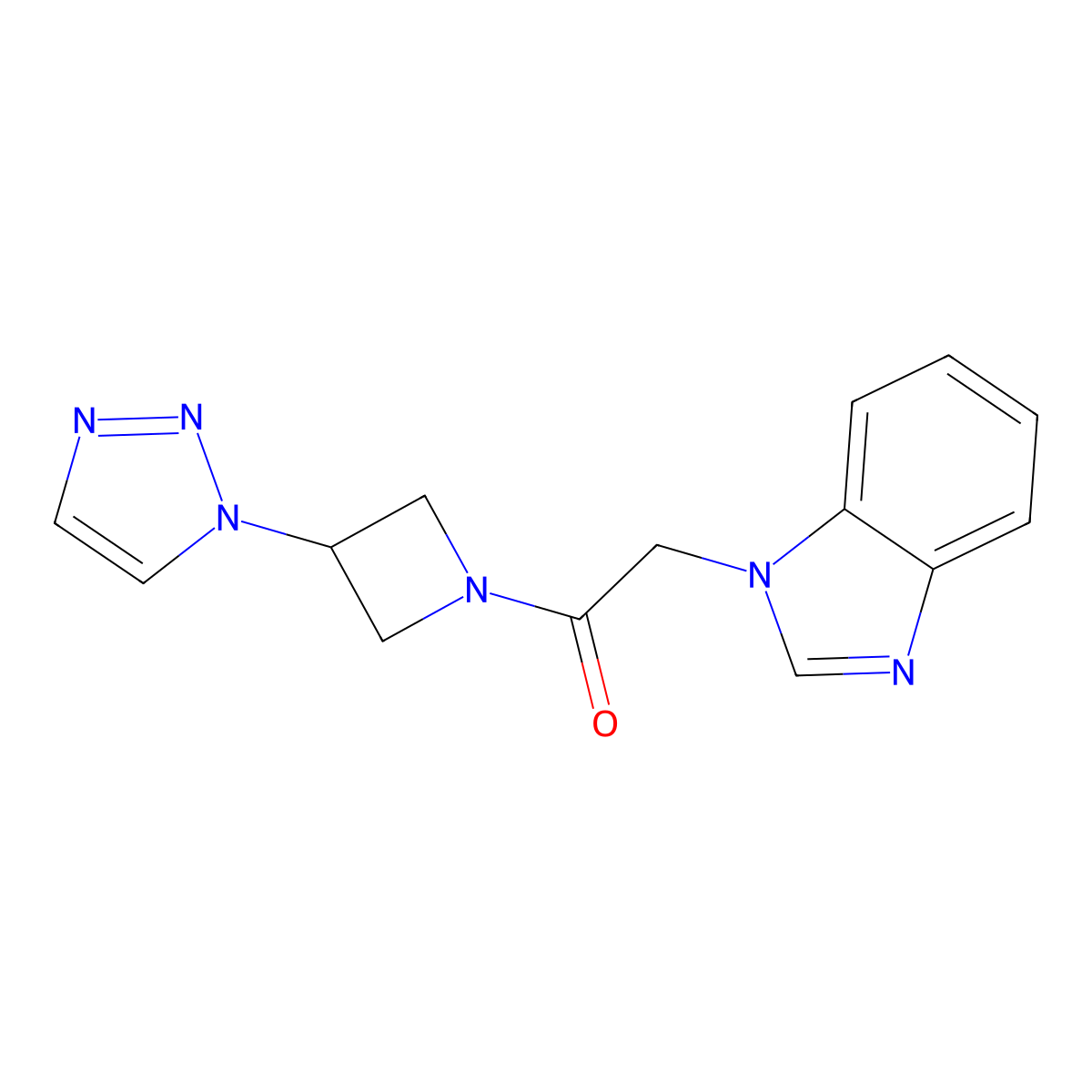 1-(3-(1H-1,2,3-triazol-1-yl)azetidin-1-yl)-2-(1H-benzo[d]imidazol-1-yl)ethanone molecular structure, CAS 2199553-05-2