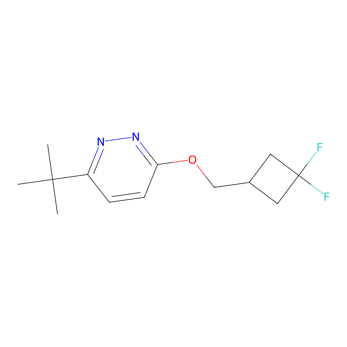 3-Tert-butyl-6-[(3,3-difluorocyclobutyl)methoxy]pyridazine molecular structure, CAS 2199571-74-7