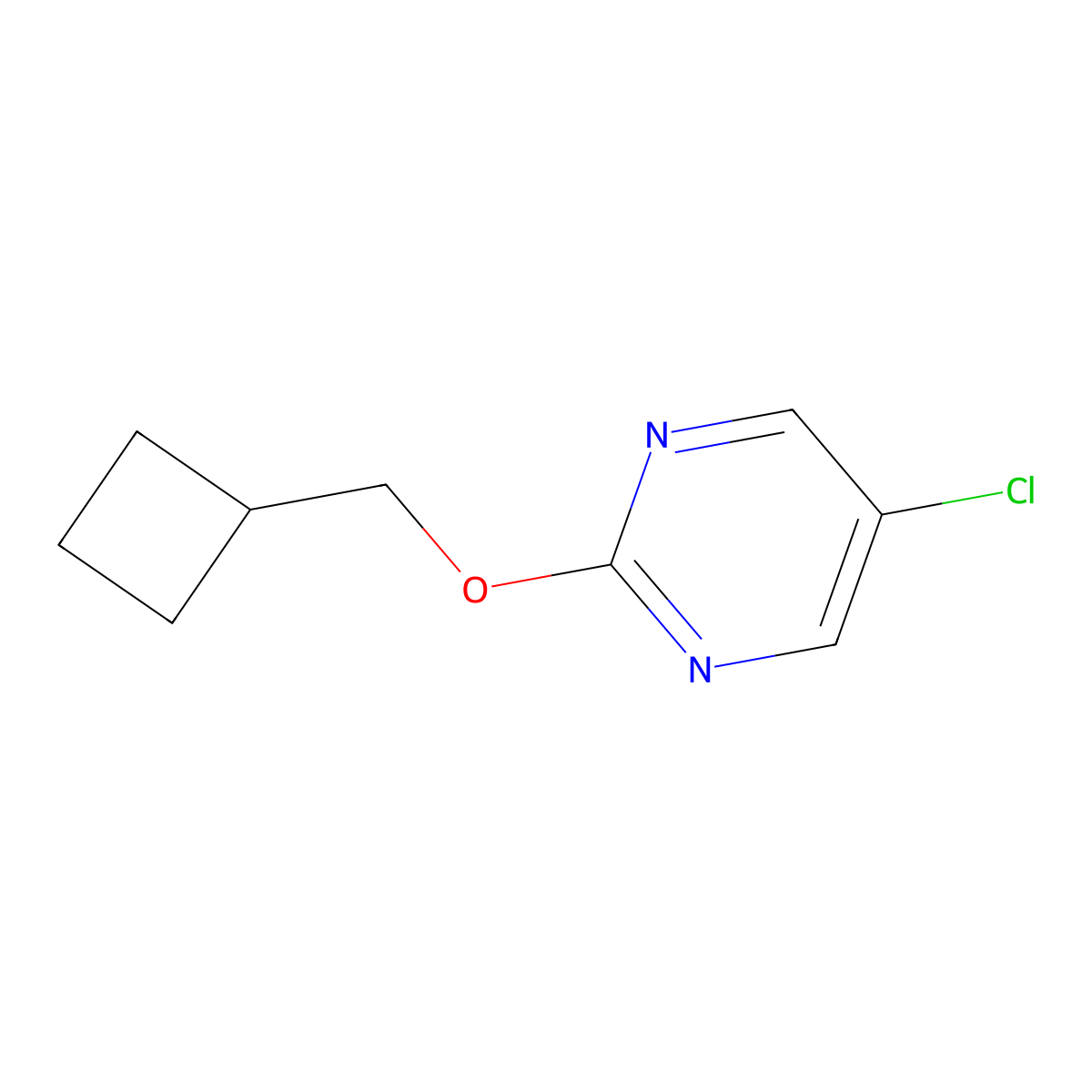 5-Chloro-2-(cyclobutylmethoxy)pyrimidine molecular structure, CAS 2199572-96-6