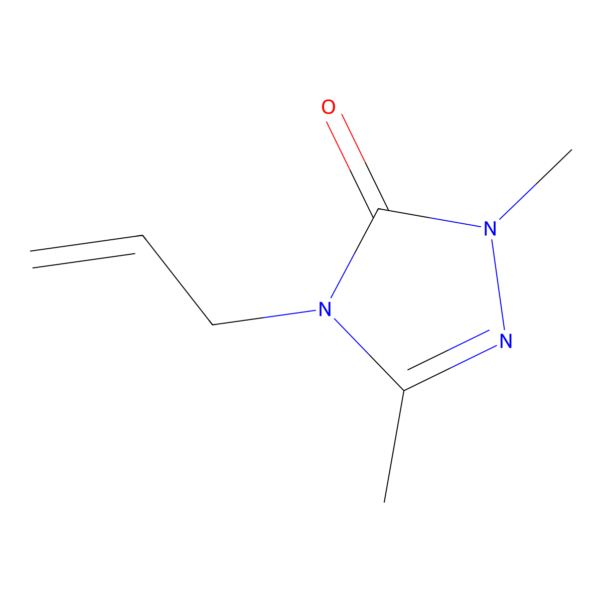1,3-dimethyl-4-(prop-2-en-1-yl)-4,5-dihydro-1H-1,2,4-triazol-5-one molecular structure, CAS 2199573-29-8