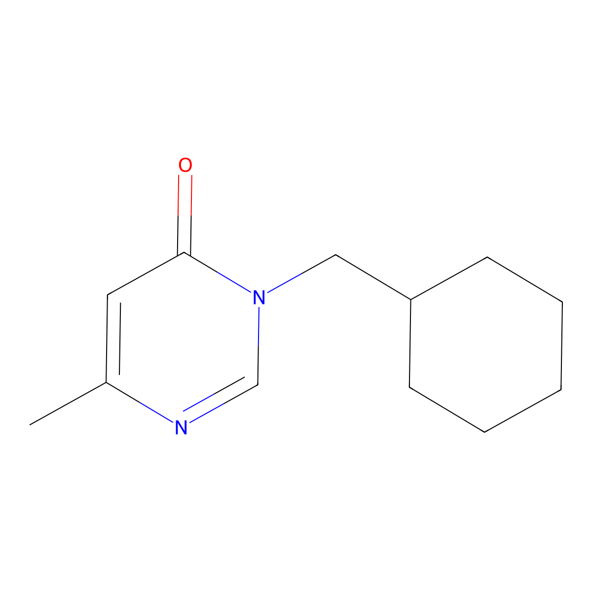 3-(Cyclohexylmethyl)-6-methyl-3,4-dihydropyrimidin-4-one molecular structure, CAS 2199589-26-7