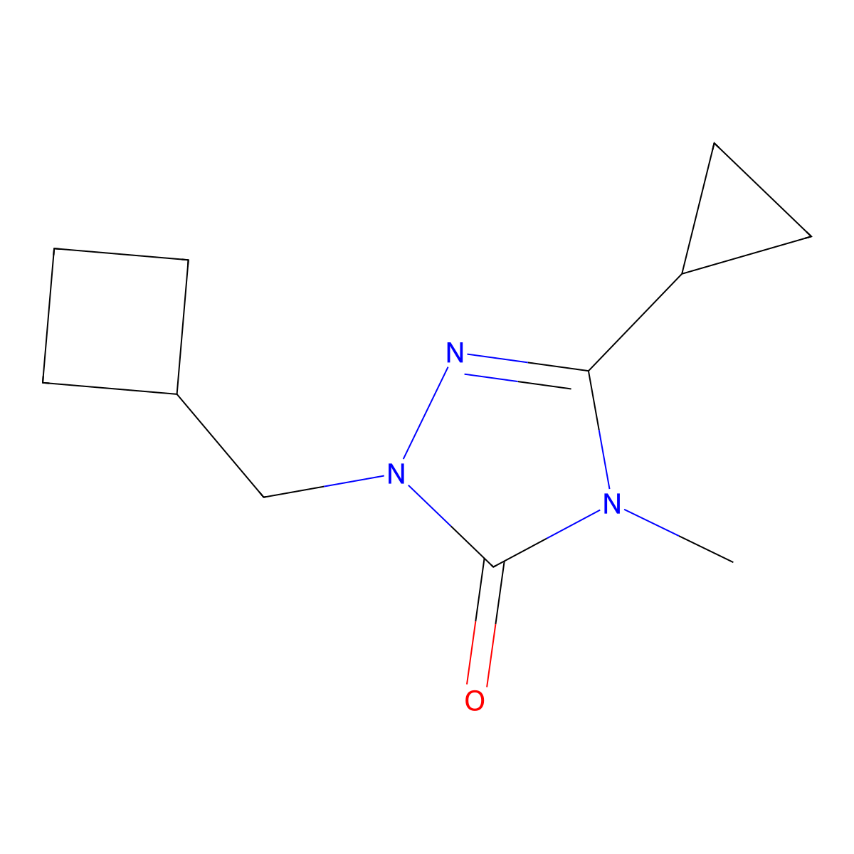 1-(cyclobutylmethyl)-3-cyclopropyl-4-methyl-4,5-dihydro-1H-1,2,4-triazol-5-one molecular structure, CAS 2199589-33-6