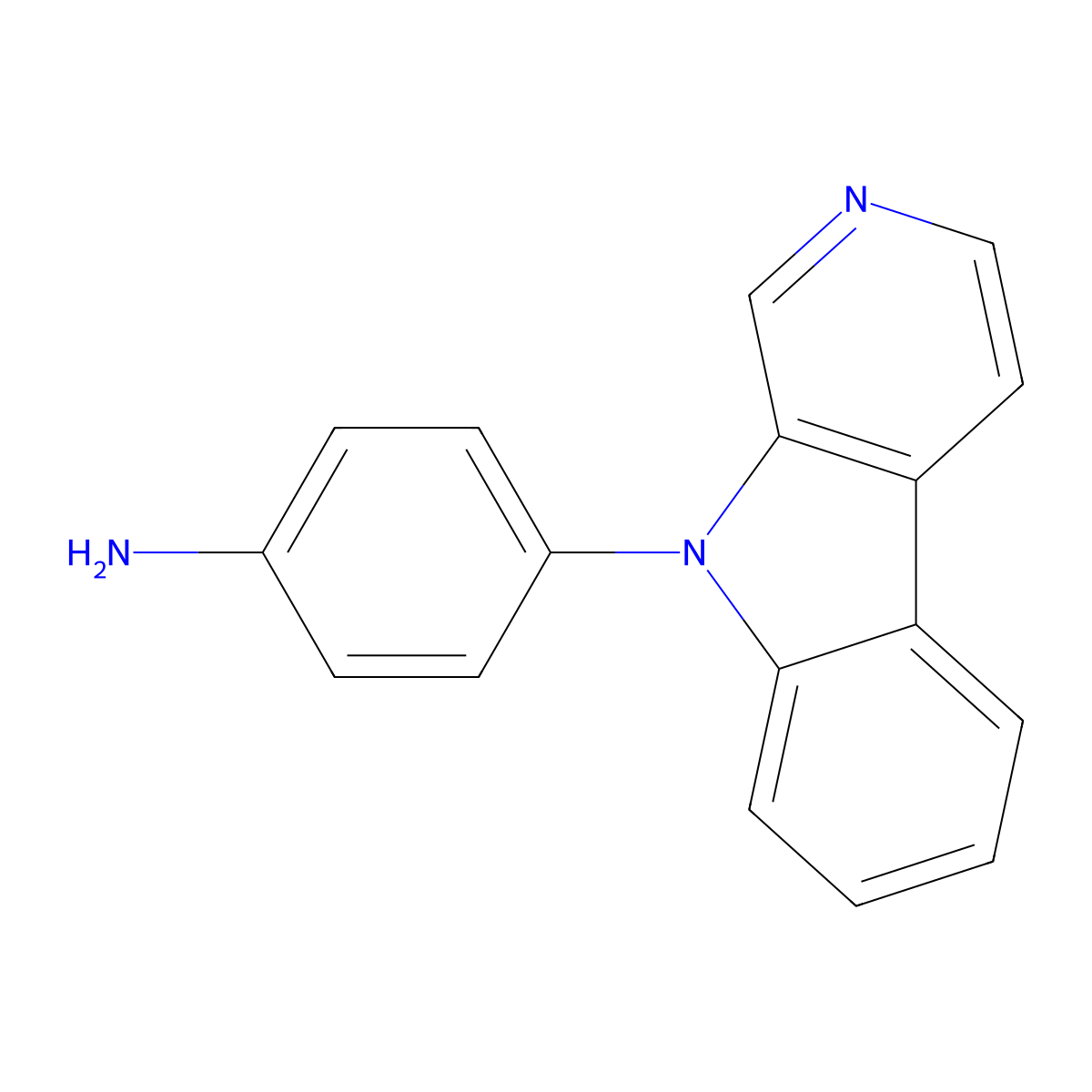 9-(4'-Aminophenyl)-9H-pyrido(3,4-b)indole molecular structure, CAS 219959-86-1