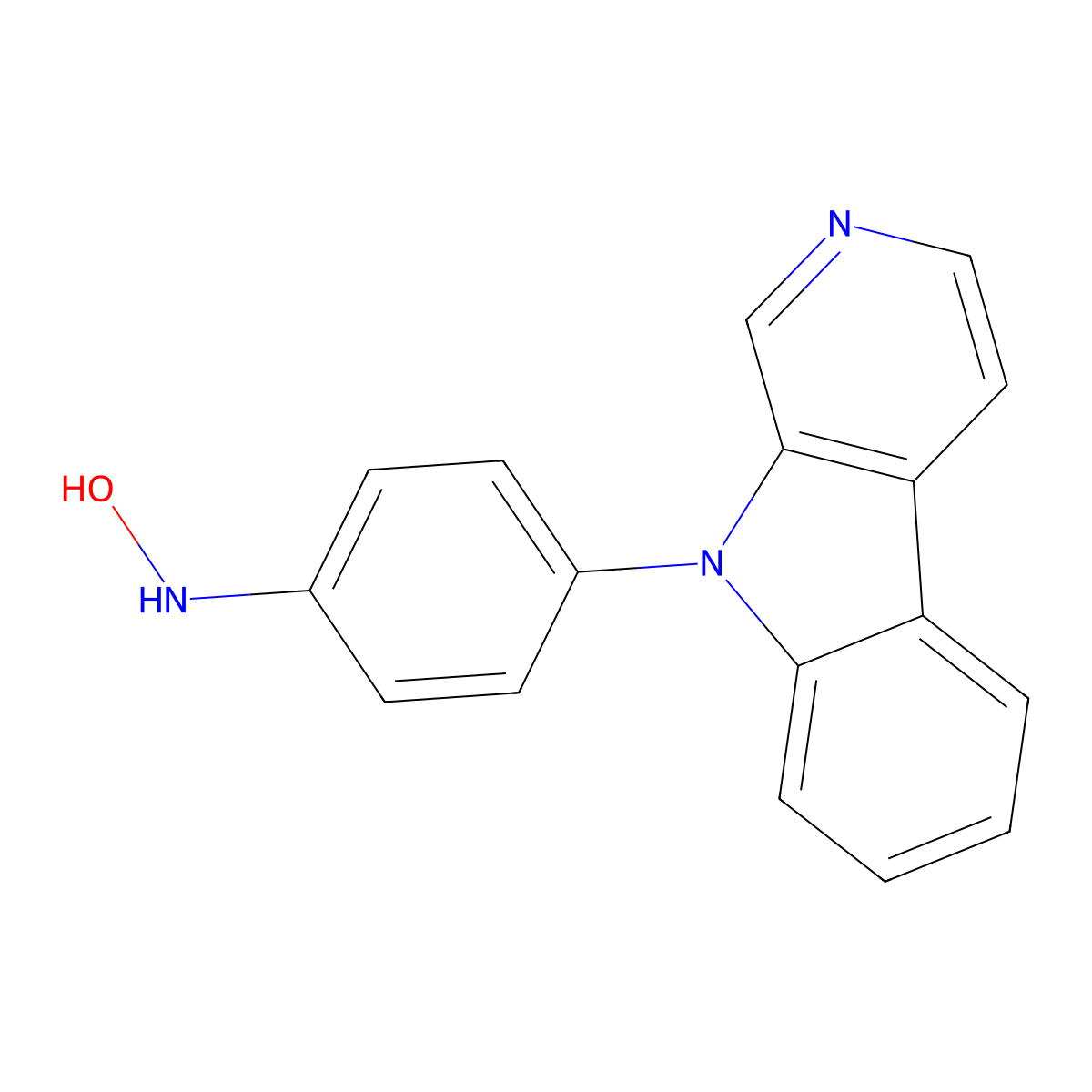 Benzenamine, N-hydroxy-4-(9H-pyrido(3,4-b)indol-9-yl)- molecular structure, CAS 219959-87-2