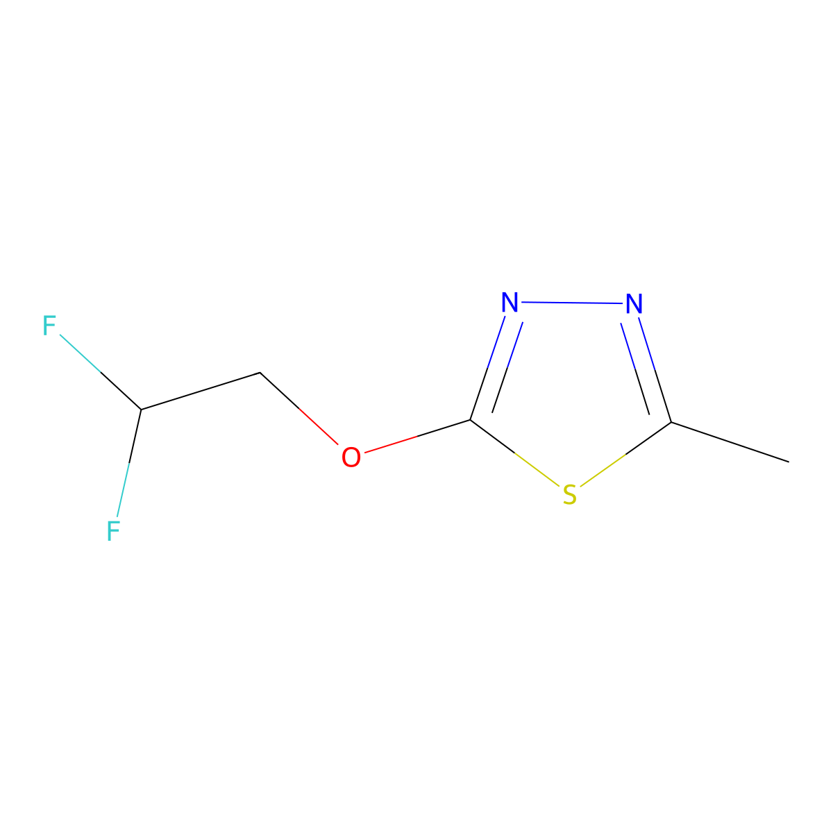 2-(2,2-Difluoroethoxy)-5-methyl-1,3,4-thiadiazole molecular structure, CAS 2199591-36-9