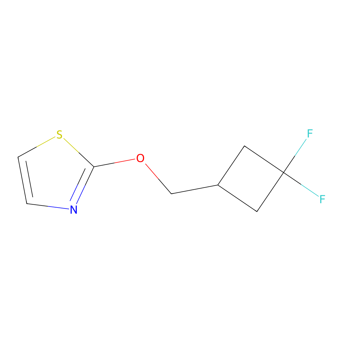 2-[(3,3-Difluorocyclobutyl)methoxy]-1,3-thiazole molecular structure, CAS 2199591-41-6