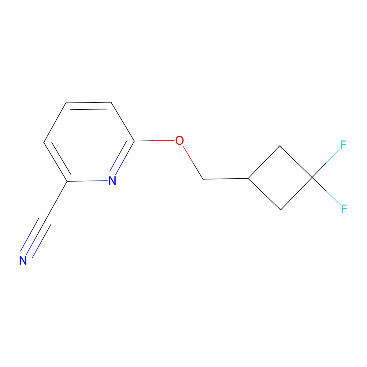 6-[(3,3-Difluorocyclobutyl)methoxy]pyridine-2-carbonitrile molecular structure, CAS 2199601-88-0