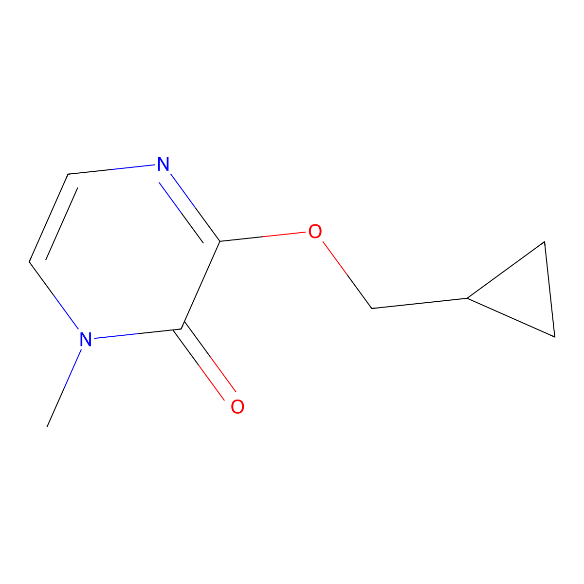 3-(Cyclopropylmethoxy)-1-methyl-1,2-dihydropyrazin-2-one molecular structure, CAS 2199601-91-5