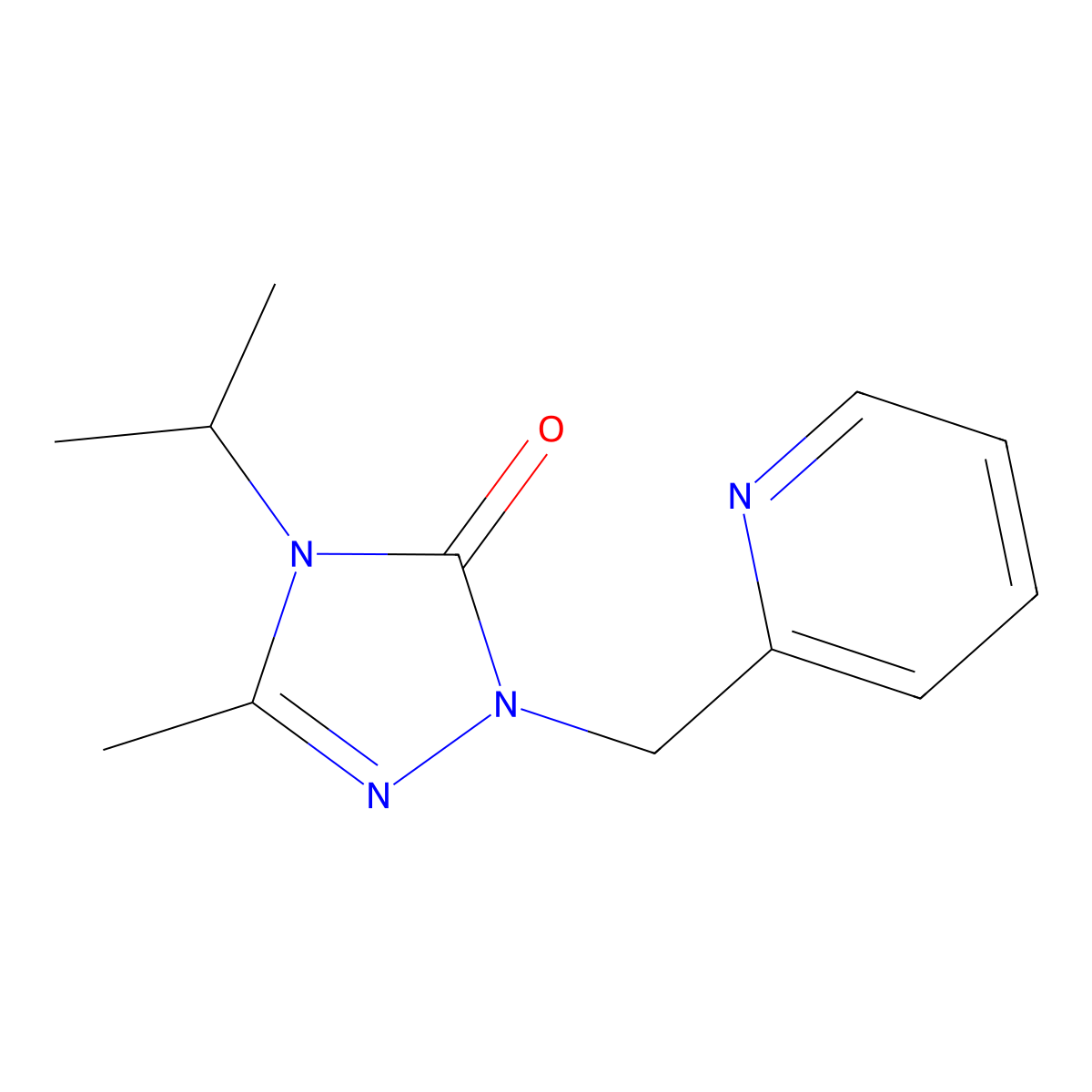 3-methyl-4-(propan-2-yl)-1-[(pyridin-2-yl)methyl]-4,5-dihydro-1H-1,2,4-triazol-5-one molecular structure, CAS 2199601-96-0