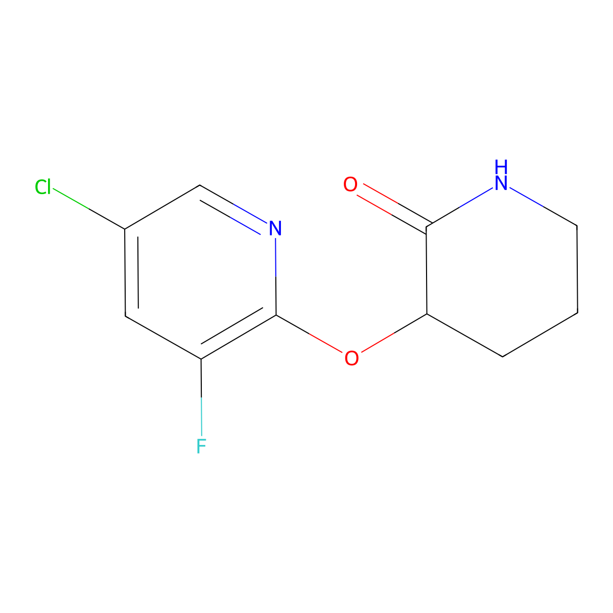 3-[(5-Chloro-3-fluoropyridin-2-yl)oxy]piperidin-2-one molecular structure, CAS 2199602-29-2