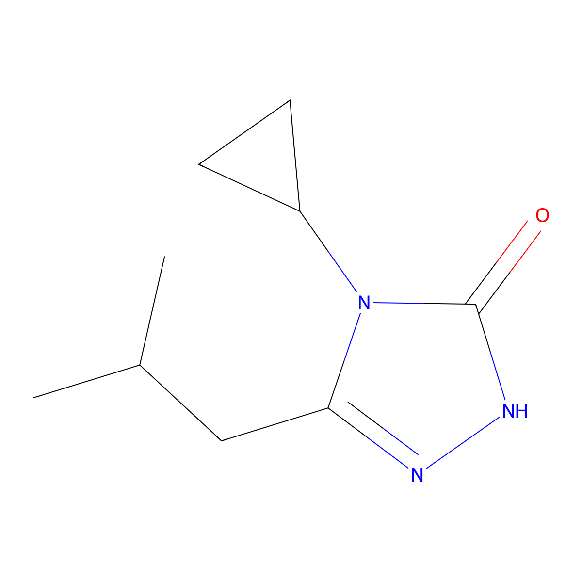4-cyclopropyl-3-(2-methylpropyl)-4,5-dihydro-1H-1,2,4-triazol-5-one molecular structure, CAS 2199603-51-3