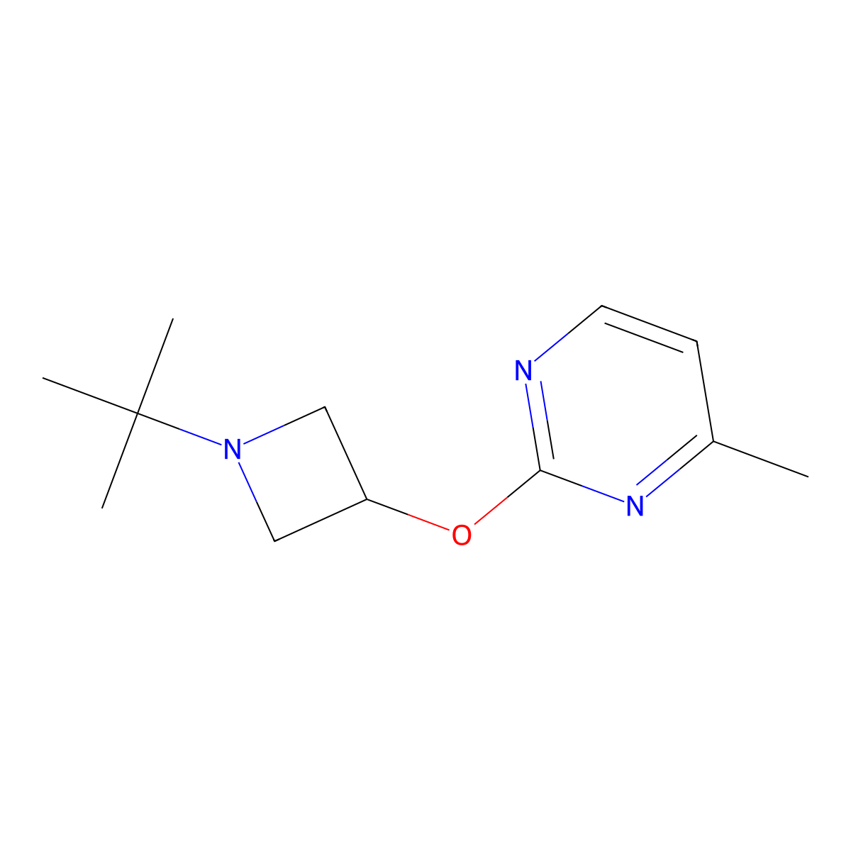 2-[(1-Tert-butylazetidin-3-yl)oxy]-4-methylpyrimidine molecular structure, CAS 2199604-07-2