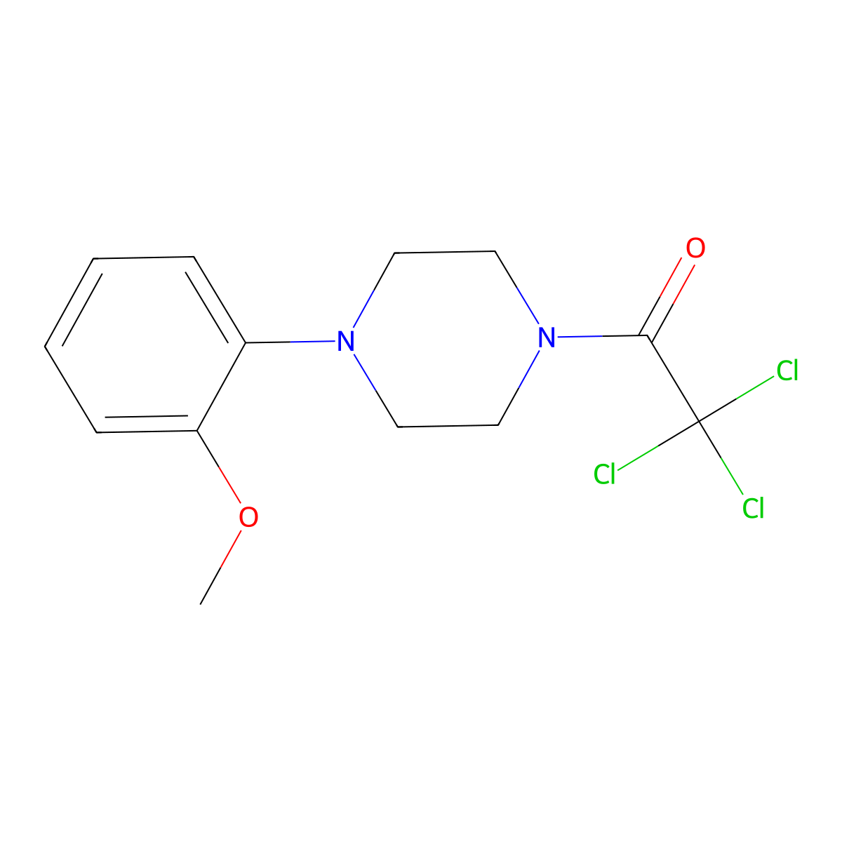 2-(4-Trichloroacetylpiperazin-1-yl) anisole molecular structure, CAS 219963-59-4