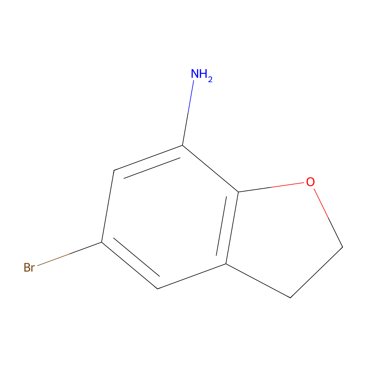 5-Bromo-2,3-dihydrobenzofuran-7-amine molecular structure, CAS 219963-64-1