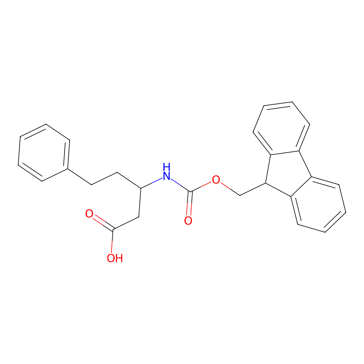 (3S)-3-({[(9H-fluoren-9-yl)methoxy]carbonyl}amino)-5-phenylpentanoic acid molecular structure, CAS 219967-74-5