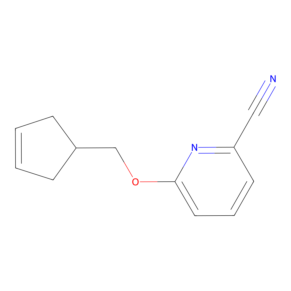 6-[(Cyclopent-3-en-1-yl)methoxy]pyridine-2-carbonitrile molecular structure, CAS 2199674-72-9