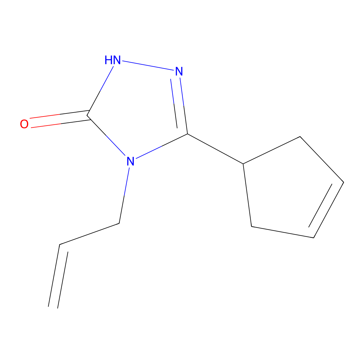 3-(cyclopent-3-en-1-yl)-4-(prop-2-en-1-yl)-4,5-dihydro-1H-1,2,4-triazol-5-one molecular structure, CAS 2199682-36-3