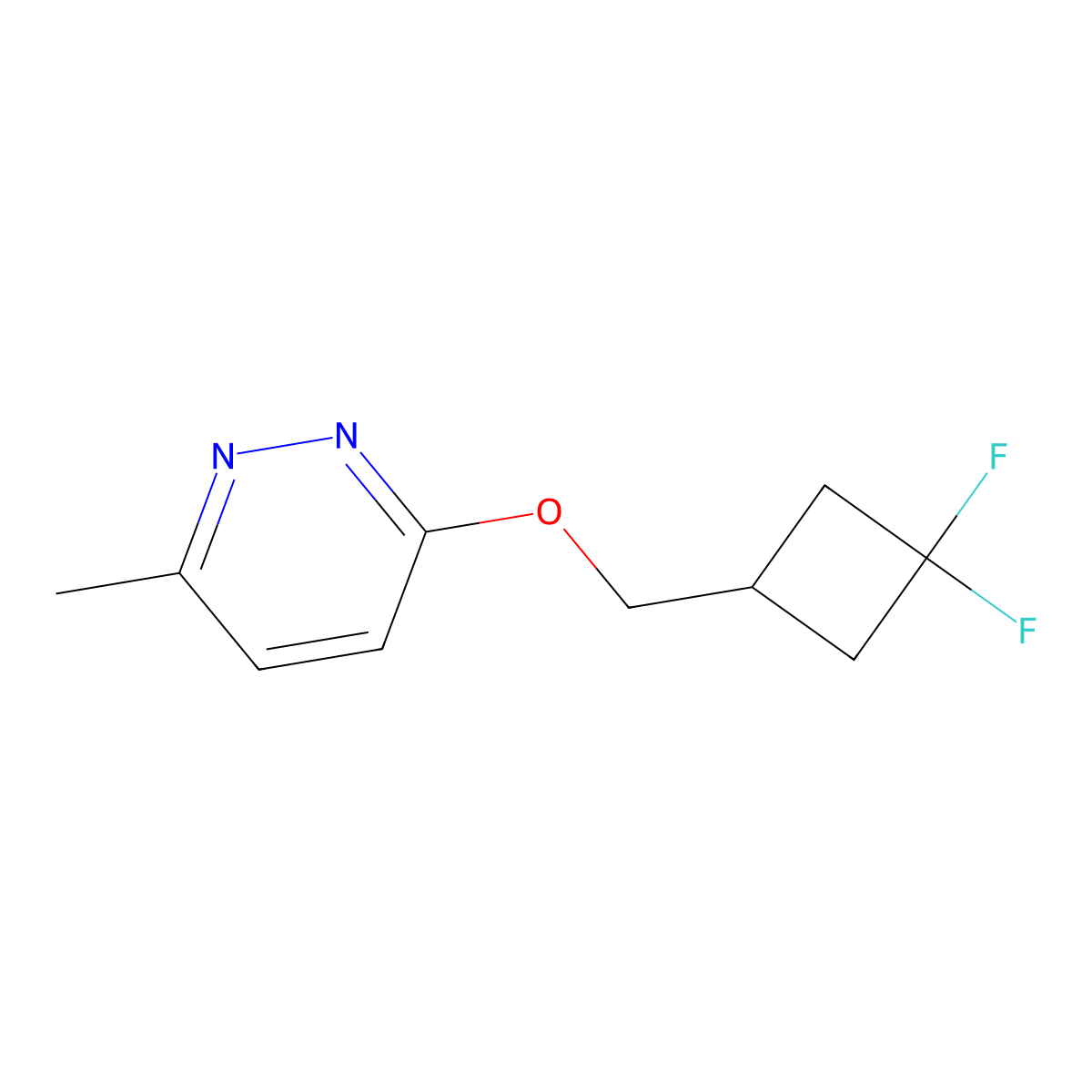 3-[(3,3-Difluorocyclobutyl)methoxy]-6-methylpyridazine molecular structure, CAS 2199685-01-1