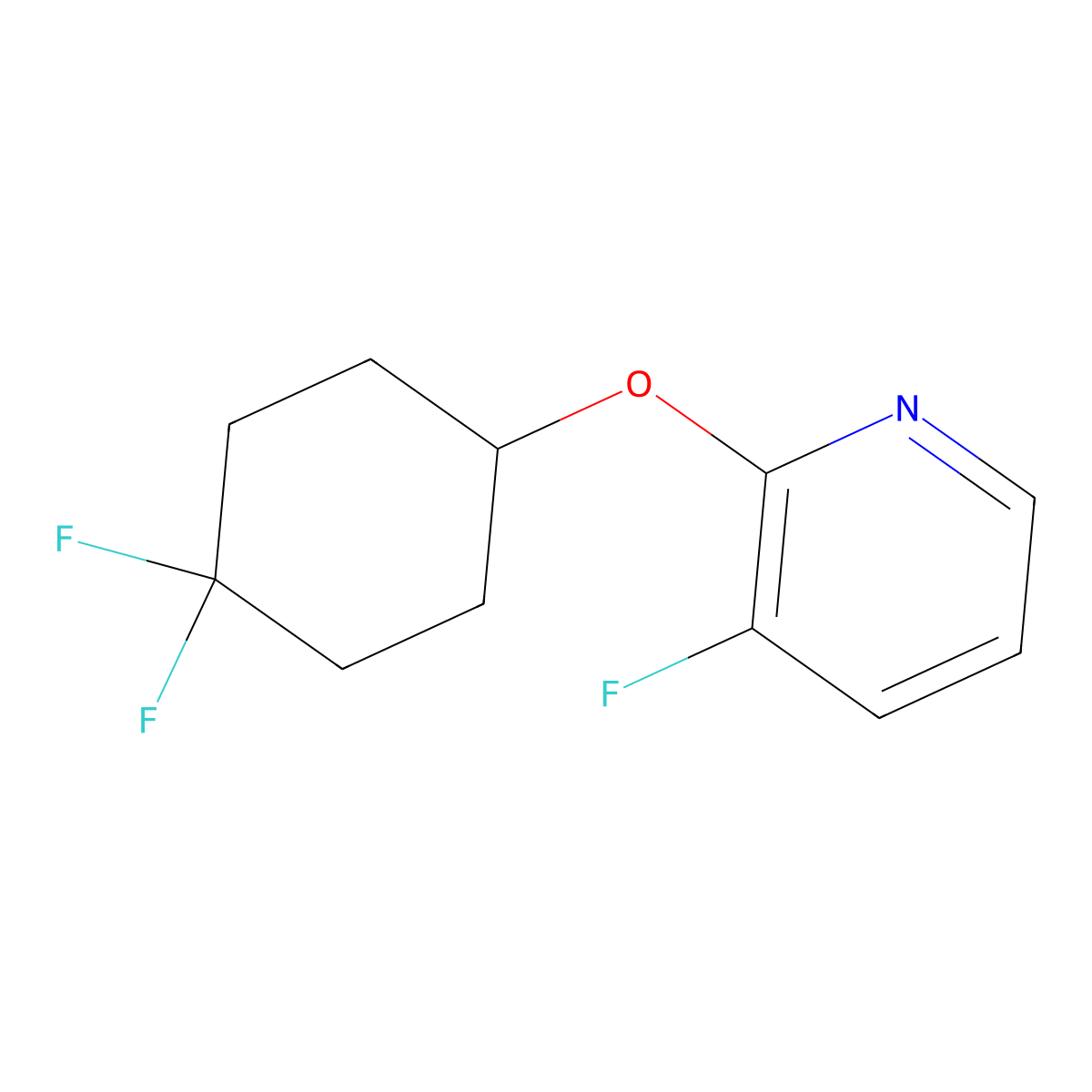 2-[(4,4-Difluorocyclohexyl)oxy]-3-fluoropyridine molecular structure, CAS 2199686-10-5