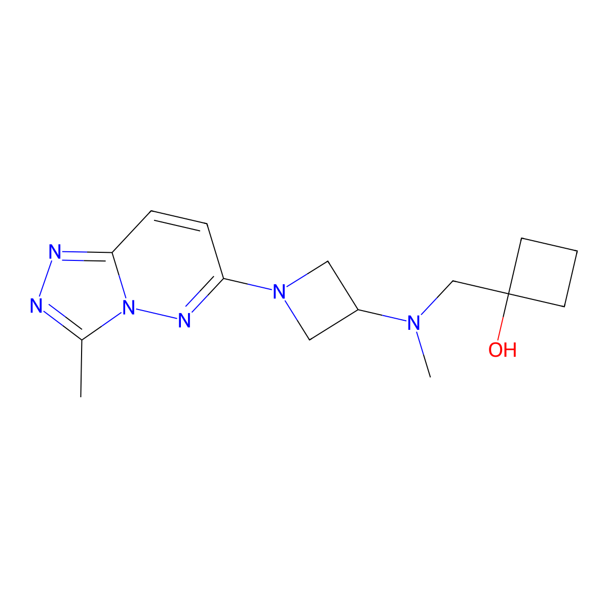 1-{[Methyl(1-{3-methyl-[1,2,4]triazolo[4,3-b]pyridazin-6-yl}azetidin-3-yl)amino]methyl}cyclobutan-1-ol molecular structure, CAS 2199732-99-3