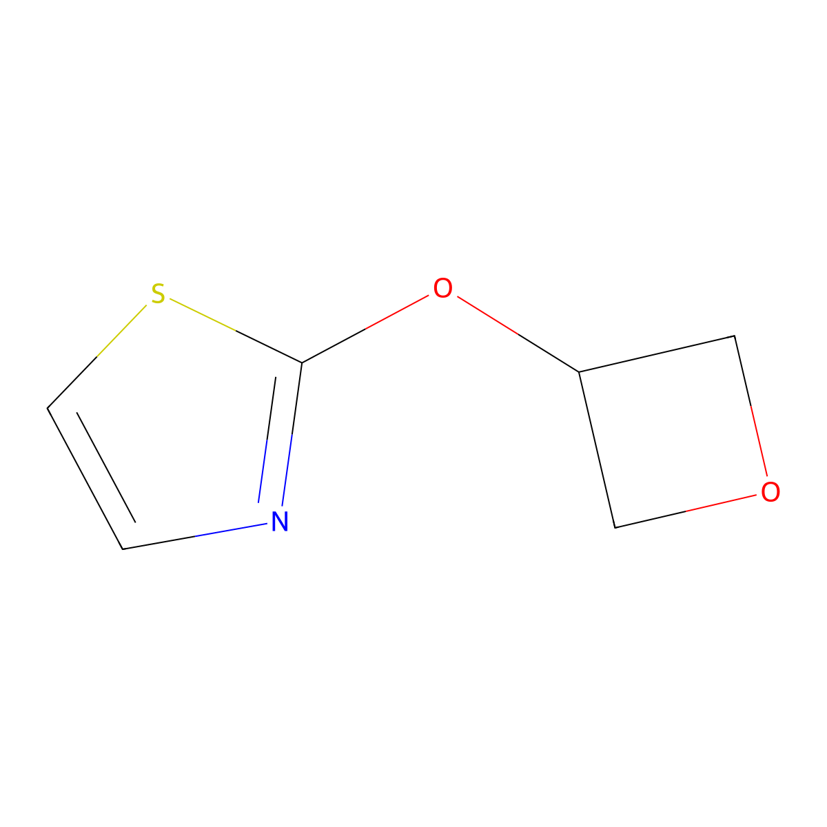 2-(Oxetan-3-yloxy)-1,3-thiazole molecular structure, CAS 2199752-56-0
