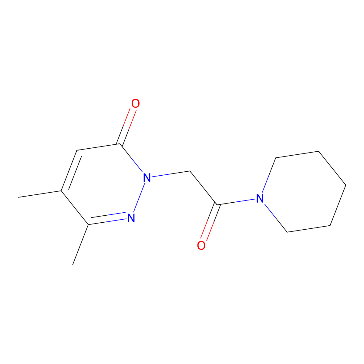 5,6-Dimethyl-2-[2-oxo-2-(piperidin-1-yl)ethyl]-2,3-dihydropyridazin-3-one molecular structure, CAS 2199765-17-6
