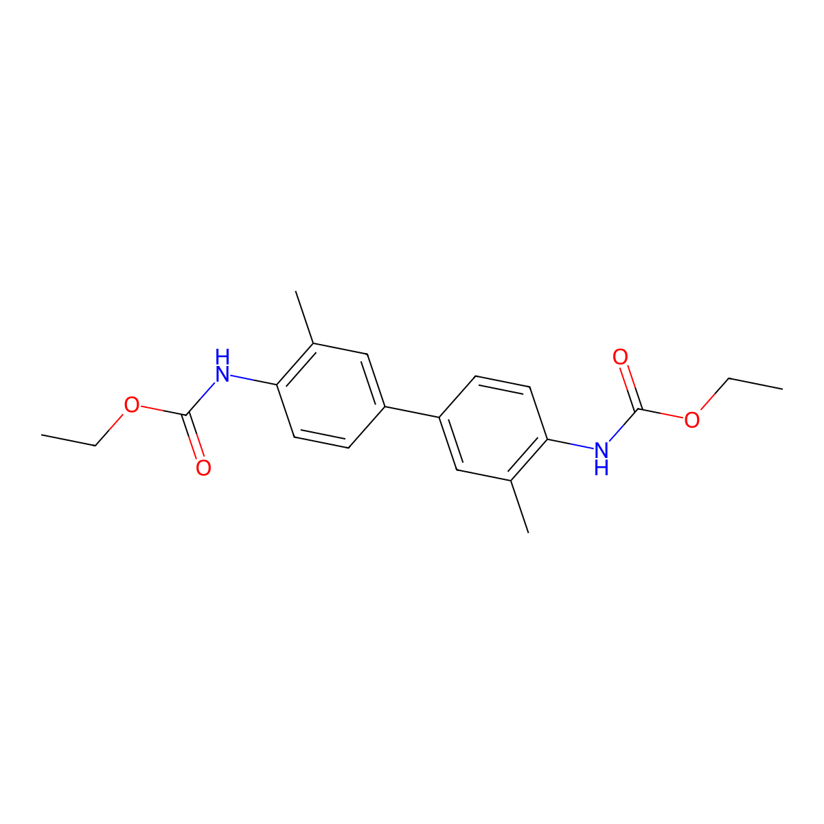 Diethyl (3,3'-dimethylbiphenyl-4,4'-diyl)biscarbamate molecular structure, CAS 219977-17-0