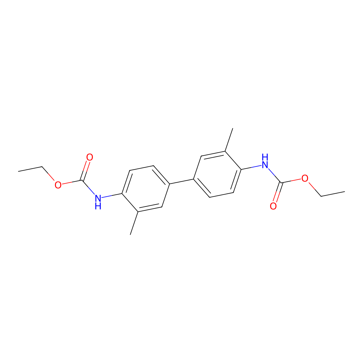 Diethyl (3,3'-dimethylbiphenyl-4,4'-diyl)biscarbamate molecular structure, CAS 219977-17-0