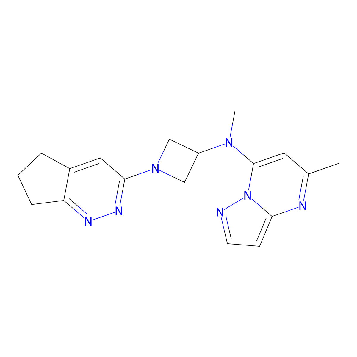 1-{5H,6H,7H-cyclopenta[c]pyridazin-3-yl}-N-methyl-N-{5-methylpyrazolo[1,5-a]pyrimidin-7-yl}azetidin-3-amine molecular structure, CAS 2199787-97-6