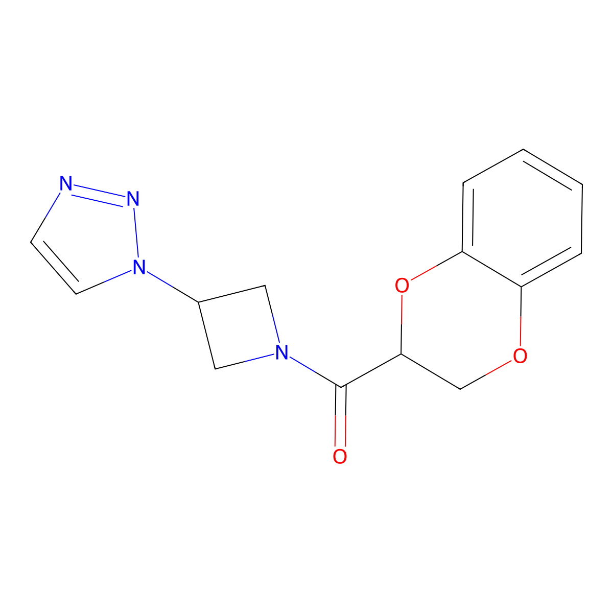 (3-(1H-1,2,3-triazol-1-yl)azetidin-1-yl)(2,3-dihydrobenzo[b][1,4]dioxin-2-yl)methanone molecular structure, CAS 2199789-86-9